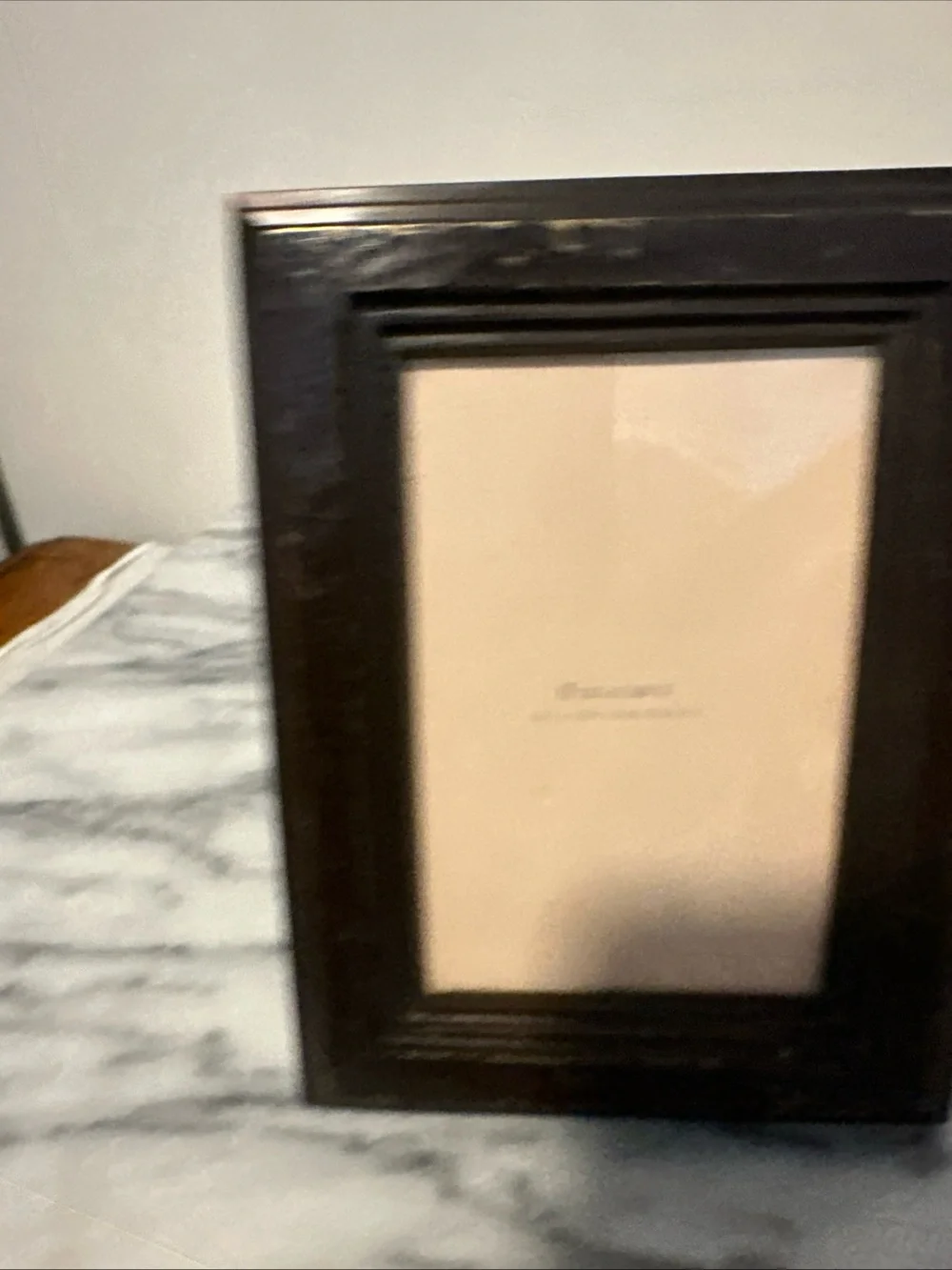Classic Dark Brown Hammered Metal Picture Frame - 4x6 wood back heavy